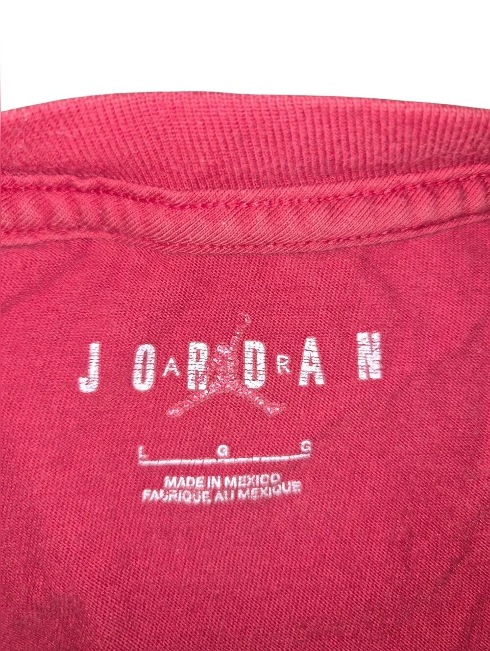 Jordan Men’s Short-Sleeve Crewneck T-Shirt in Maroon with Blue Logo